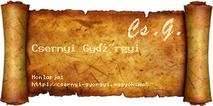 Csernyi Györgyi névjegykártya